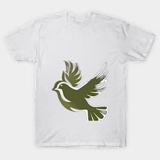 Elegant Dove Silhouette on Black Background No. 949 T-Shirt